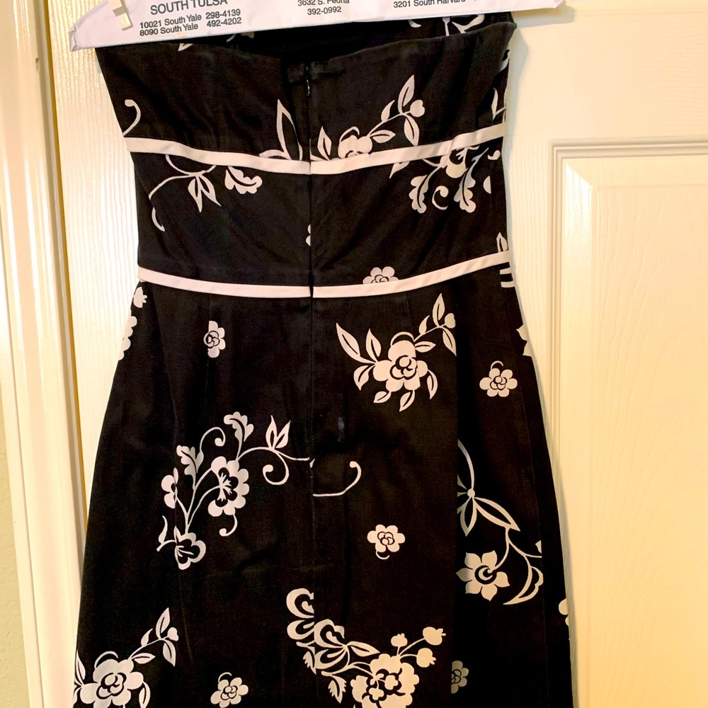 White House/Black Market strapless dress. Detailed waist & very flattering! Love